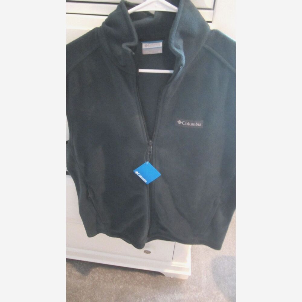 NWT COLUMBIA FOREST GREEN FLEECE MENS VEST FULL FRONT ZIP SIZE MEDIUM